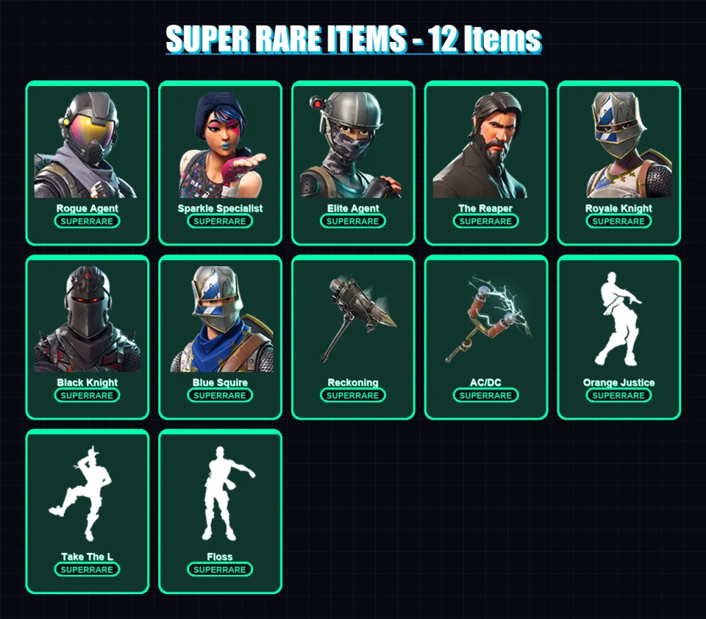 [PC/PSN] | Rogue Agent | Sparkle Specialist | Elite Agent | The Reaper | Royale Knight | 132 skin | 124 pickaxe | 137 emote | 70 glider | Lv818