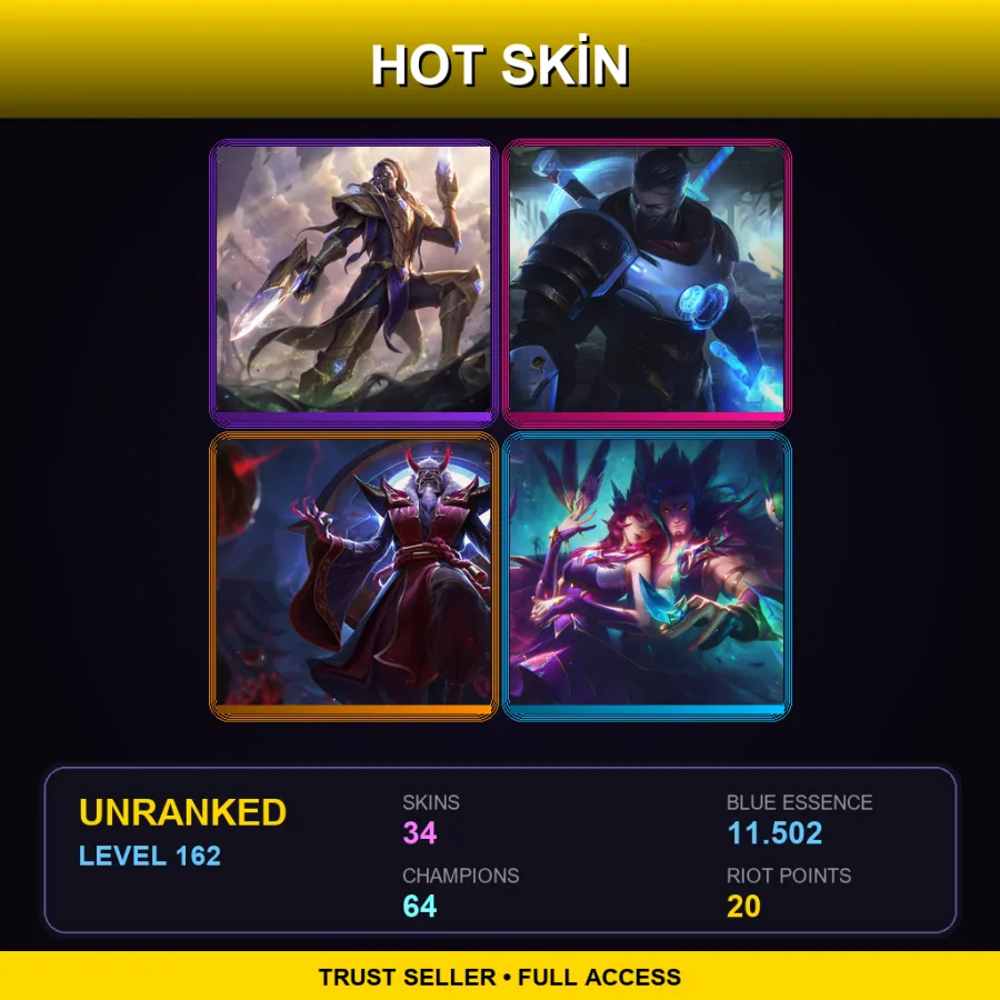 BR | Lv162 | Unranked | 34 Skin | 64 Champ