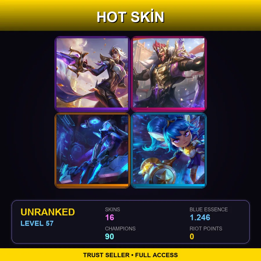 BR | Lv57 | Unranked | 16 Skin | 90 Champ