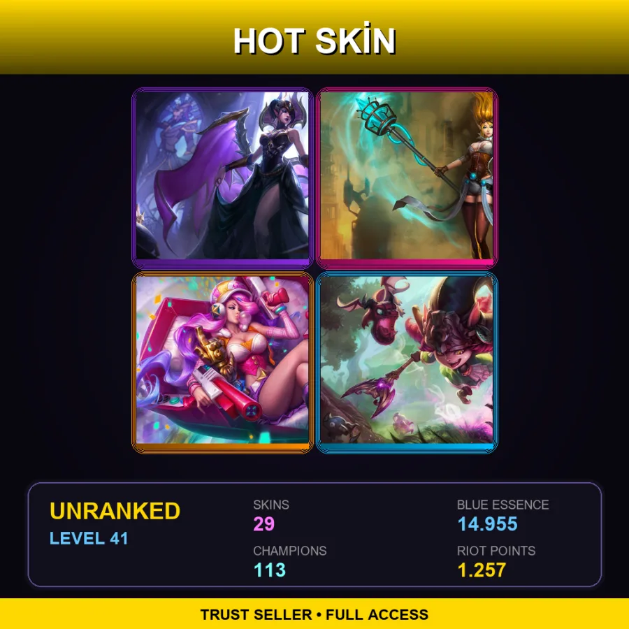 EUW | Lv41 | Unranked | 29 Skin | 113 Champ