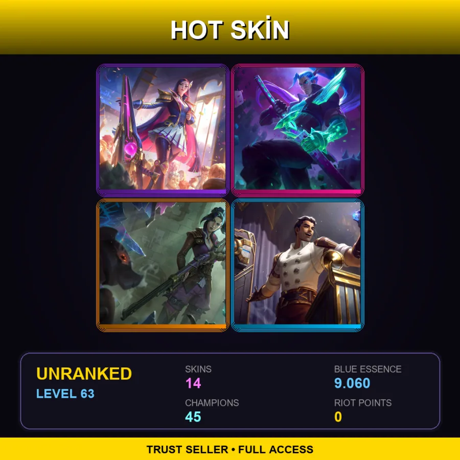 VN | Lv63 | Unranked | 14 Skin | 45 Champ