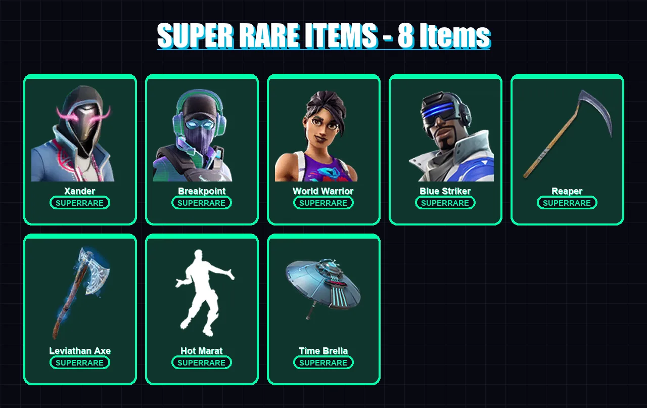 [PC/XBOX/PSN] | Xander | Breakpoint | World Warrior | Blue Striker | Menace | 103 skin | 173 pickaxe | 119 emote | 149 glider | Lv3487