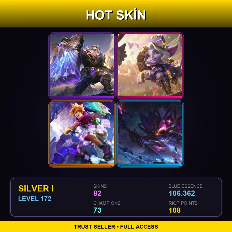 EUW | Lv172 | Silver I | 82 Skin | 73 Champ
