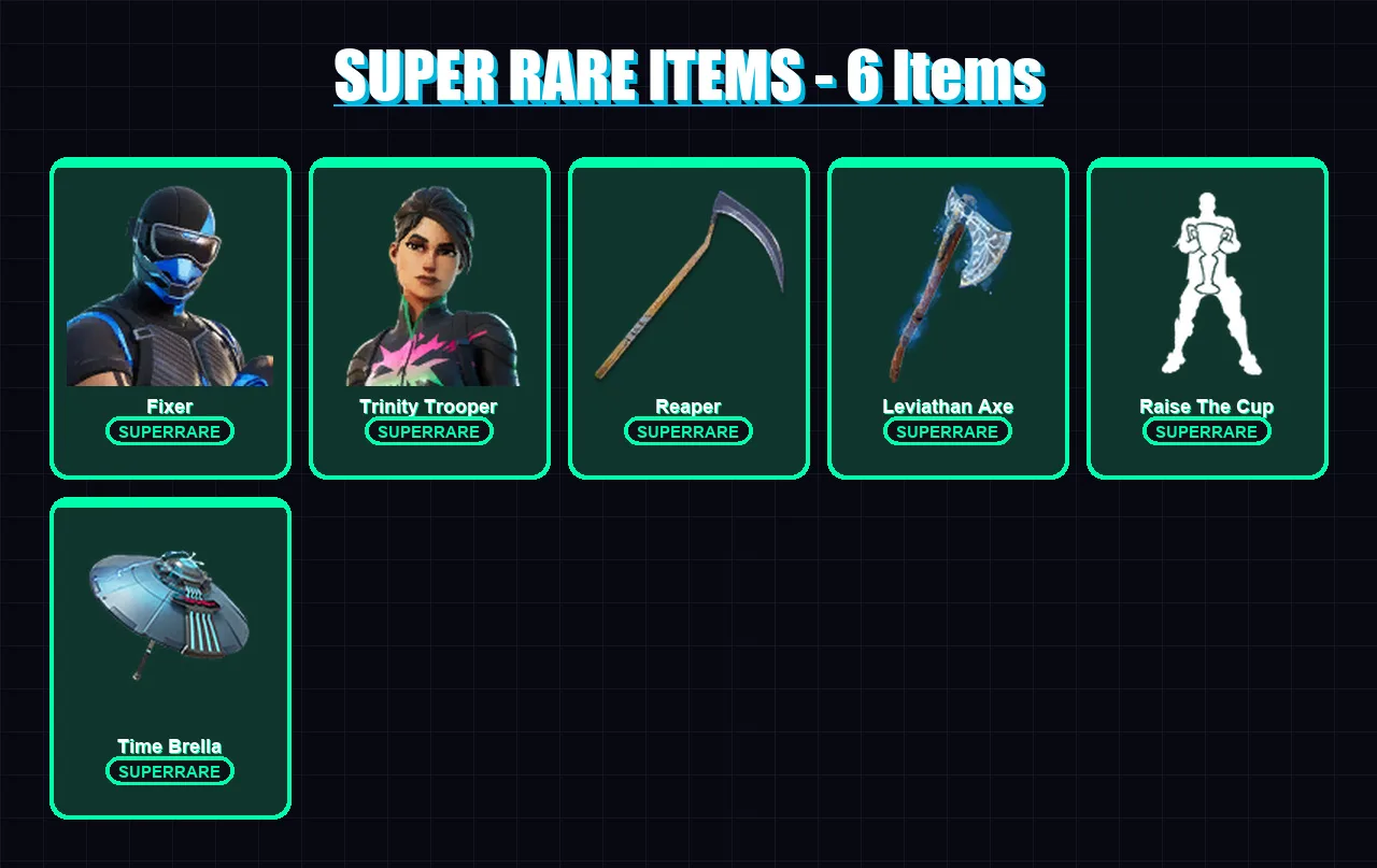 [PC/XBOX] | Fixer | Trinity Trooper | Predator | Mandalorian | Polarity | 111 skin | 102 pickaxe | 95 emote | 60 glider | Lv952