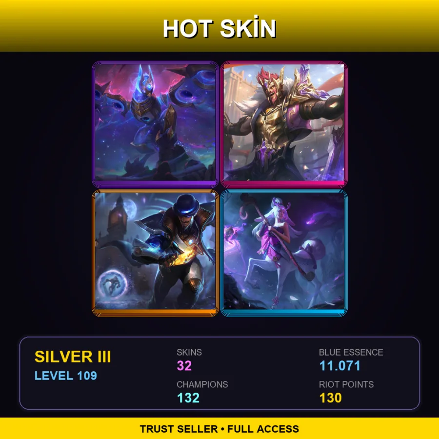 BR | Lv109 | Silver III | 32 Skin | 132 Champ