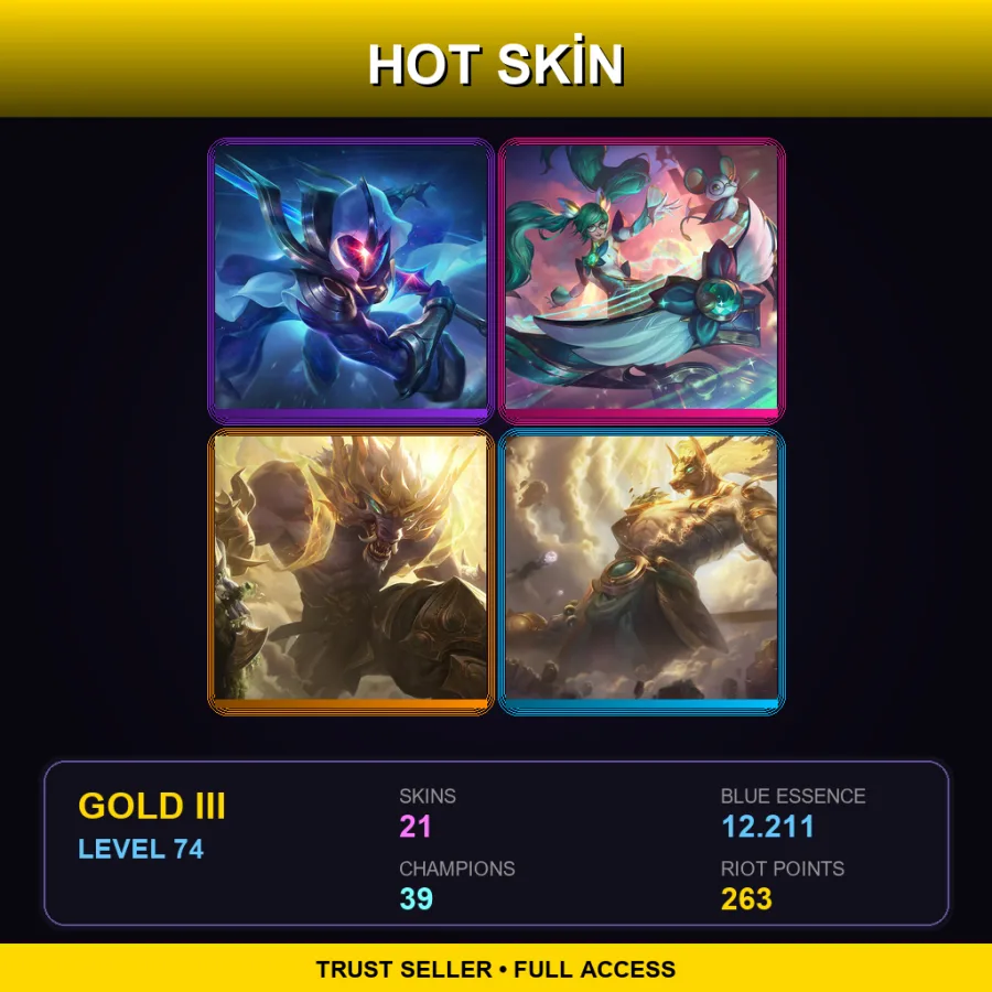 LAN | Lv74 | Gold III | 21 Skin | 39 Champ — Lunar Guardian Warwick