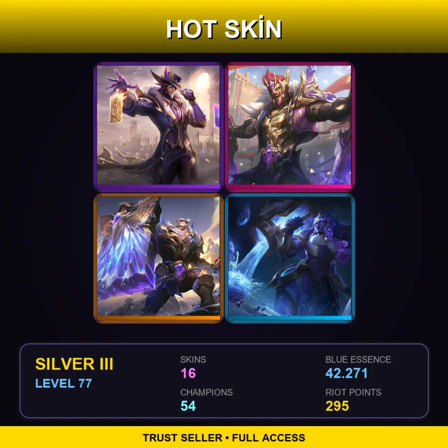 EUW | Lv77 | Silver III | 16 Skin | 54 Champ