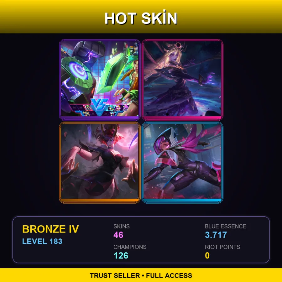 LAN | Lv183 | Bronze IV | 46 Skin | 126 Champ