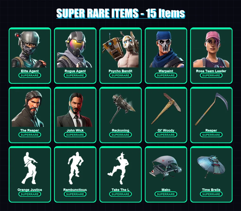 [PC/PSN] | Elite Agent | Rogue Agent | Psycho Bandit | Warpaint | Rose Team Leader | 181 skin | 97 pickaxe | 128 emote | 94 glider | Lv941