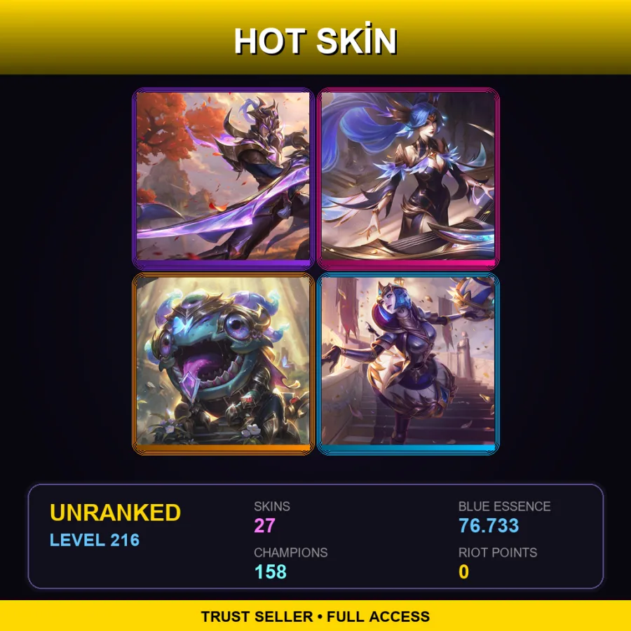 SG | Lv216 | Unranked | 27 Skin | 158 Champ — Professor Ryze
