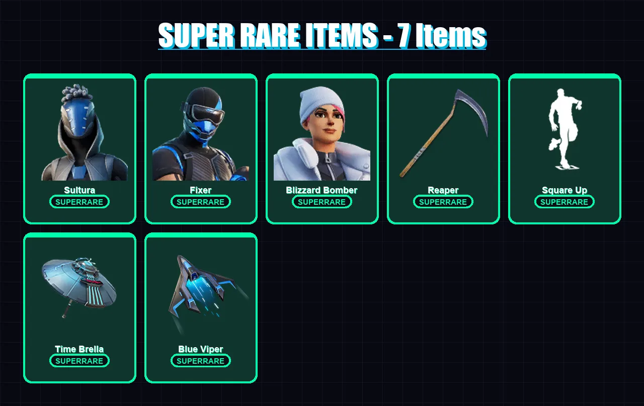 [PS4/PS5/XBOX/PC] | Sultura | Fixer | Blizzard Bomber | Spectra Knight | The Origin | 95 skin | 146 pickaxe | 89 emote | 104 glider | Lv2088