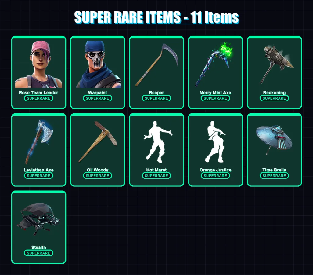 [PC/XBOX] | Rose Team Leader | Warpaint | Kymera | Paradigm (Reality-659) | Mizuki | 161 skin | 168 pickaxe | 171 emote | 153 glider | Lv2113