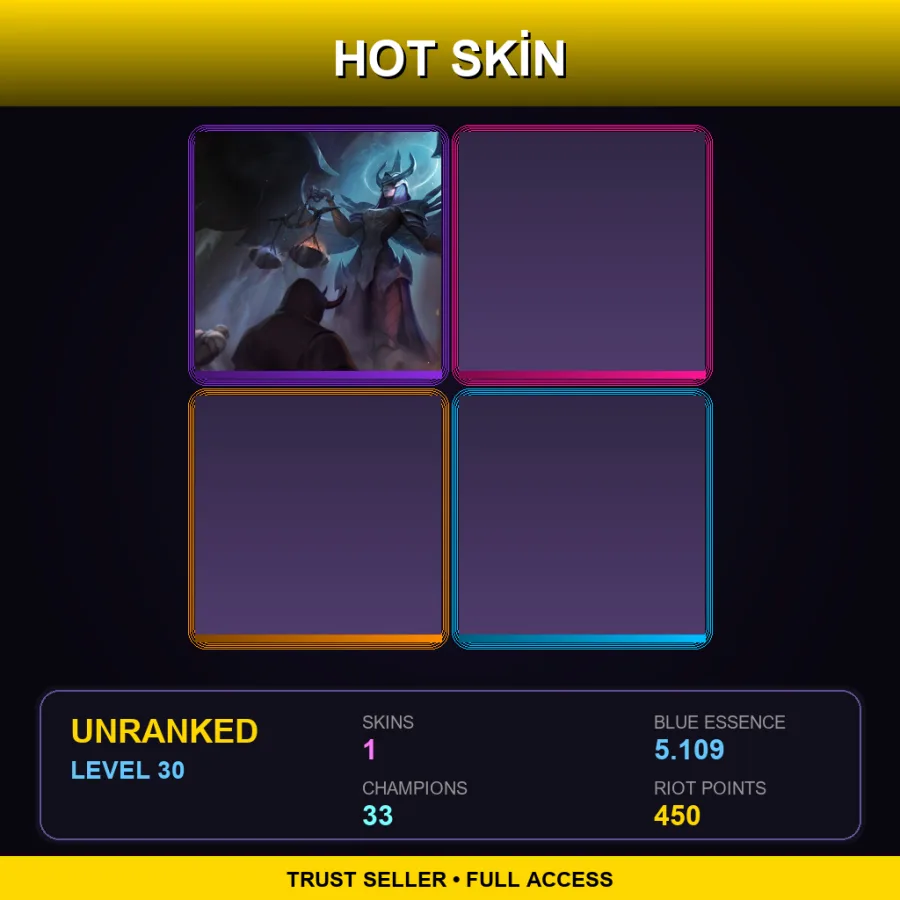 EUNE | Lv30 | Unranked | 1 Skin | 33 Champ — LoL account