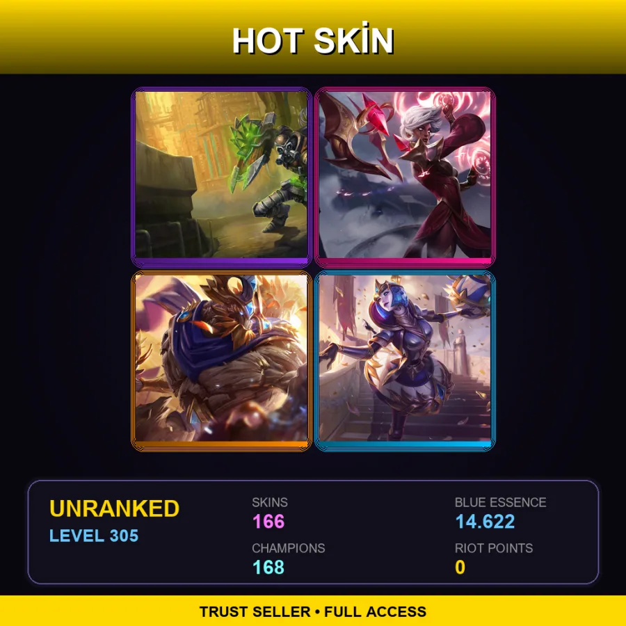 VN | Lv305 | Unranked | 166 Skin | 168 Champ — Scorched Earth Xerath