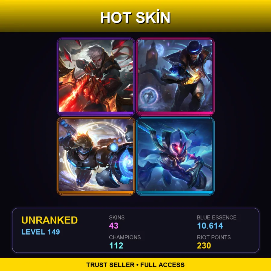 EUW | Lv149 | Unranked | 43 Skin | 112 Champ