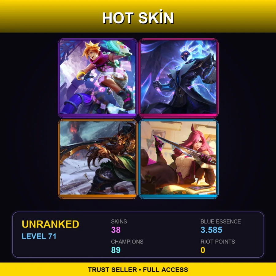 SG | Lv71 | Unranked | 38 Skin | 89 Champ