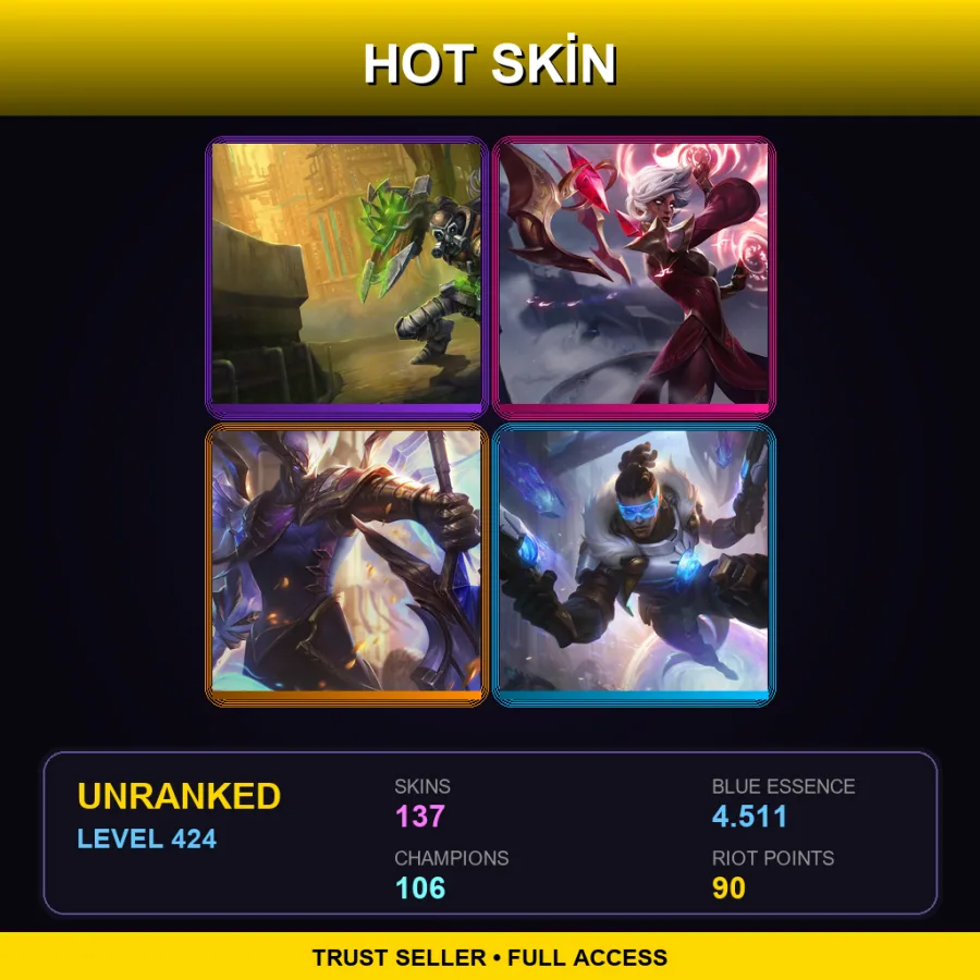 LAN | Lv424 | Unranked | 137 Skin | 106 Champ