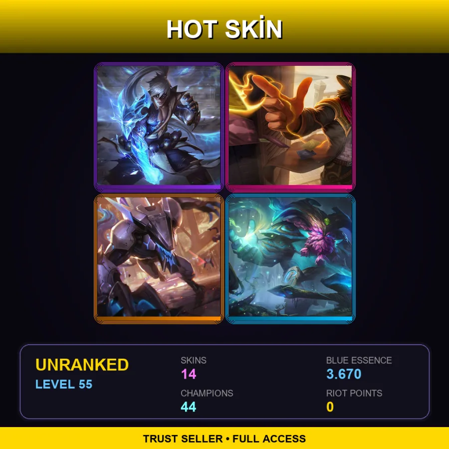 LAS | Lv55 | Unranked | 14 Skin | 44 Champ