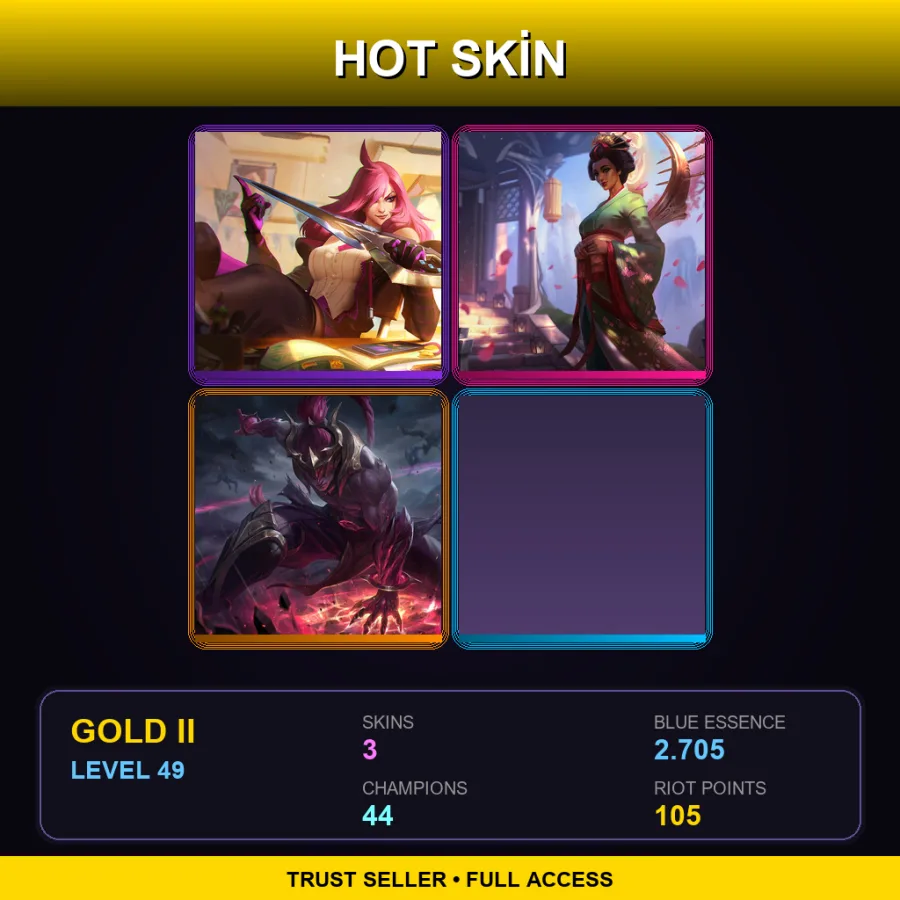 TR | Lv49 | Gold II | 3 Skin | 44 Champ