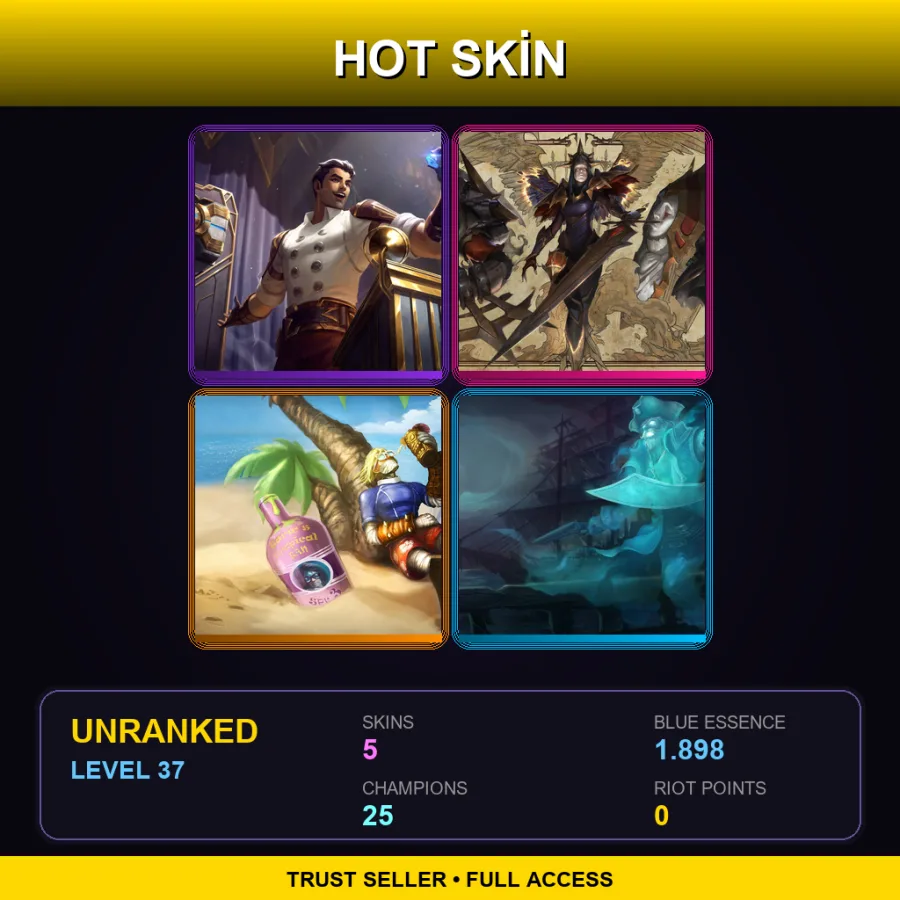 LAS | Lv37 | Unranked | 5 Skin | 25 Champ — Surfer Singed