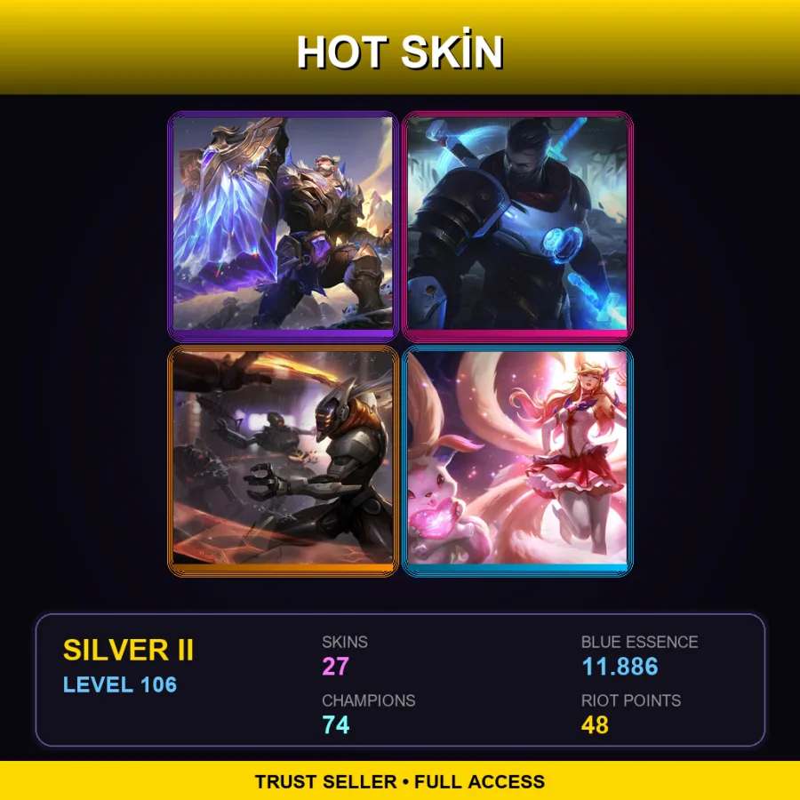 VN | Lv106 | Silver II | 27 Skin | 74 Champ