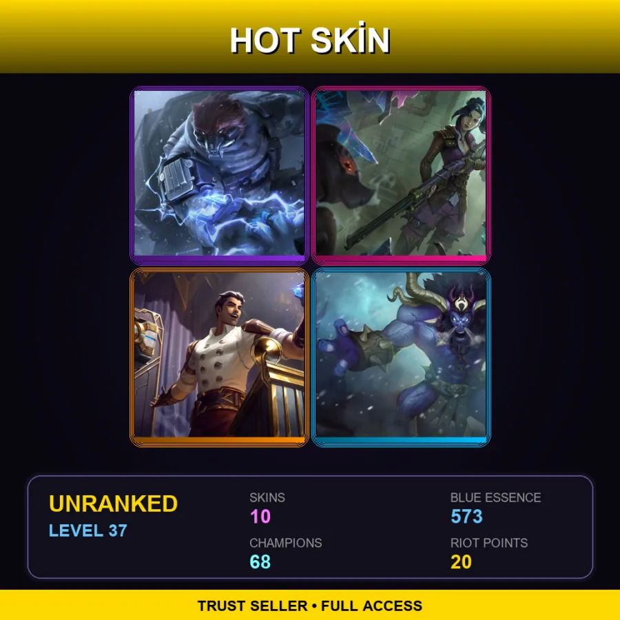 EUNE | Lv37 | Unranked | 10 Skin | 68 Champ