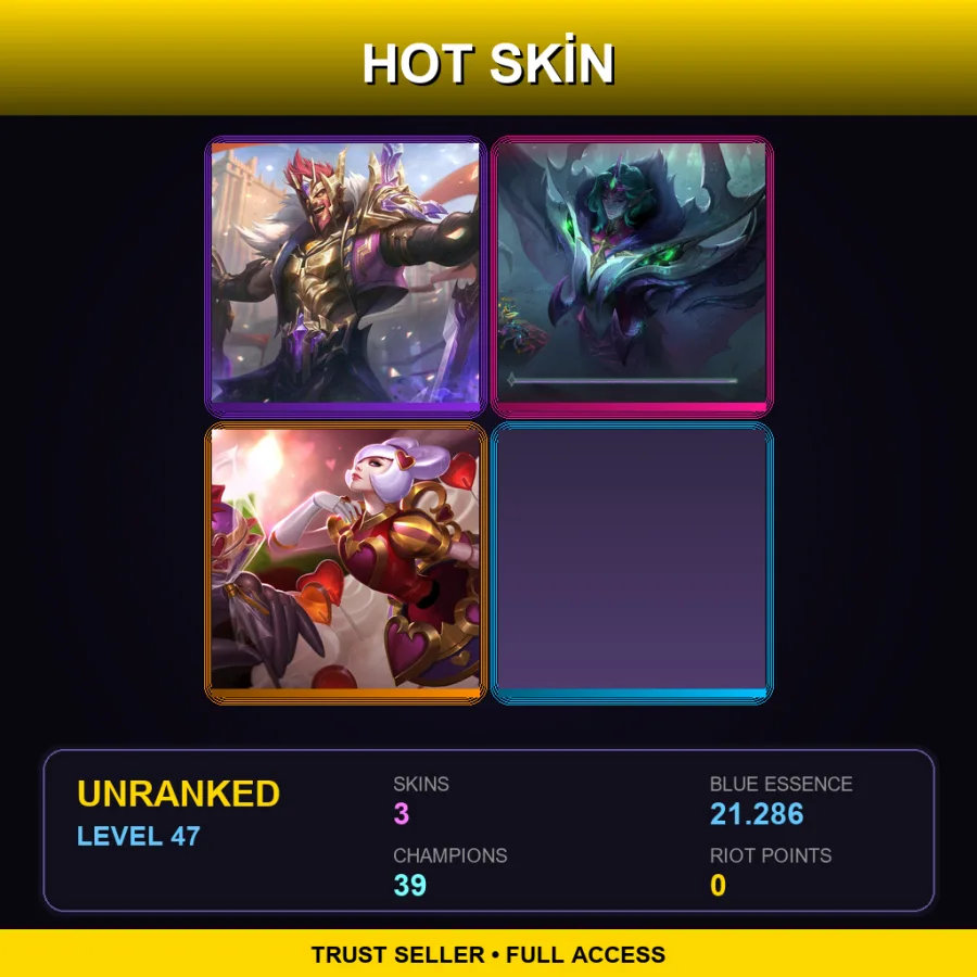 SG | Lv47 | Unranked | 3 Skin | 39 Champ