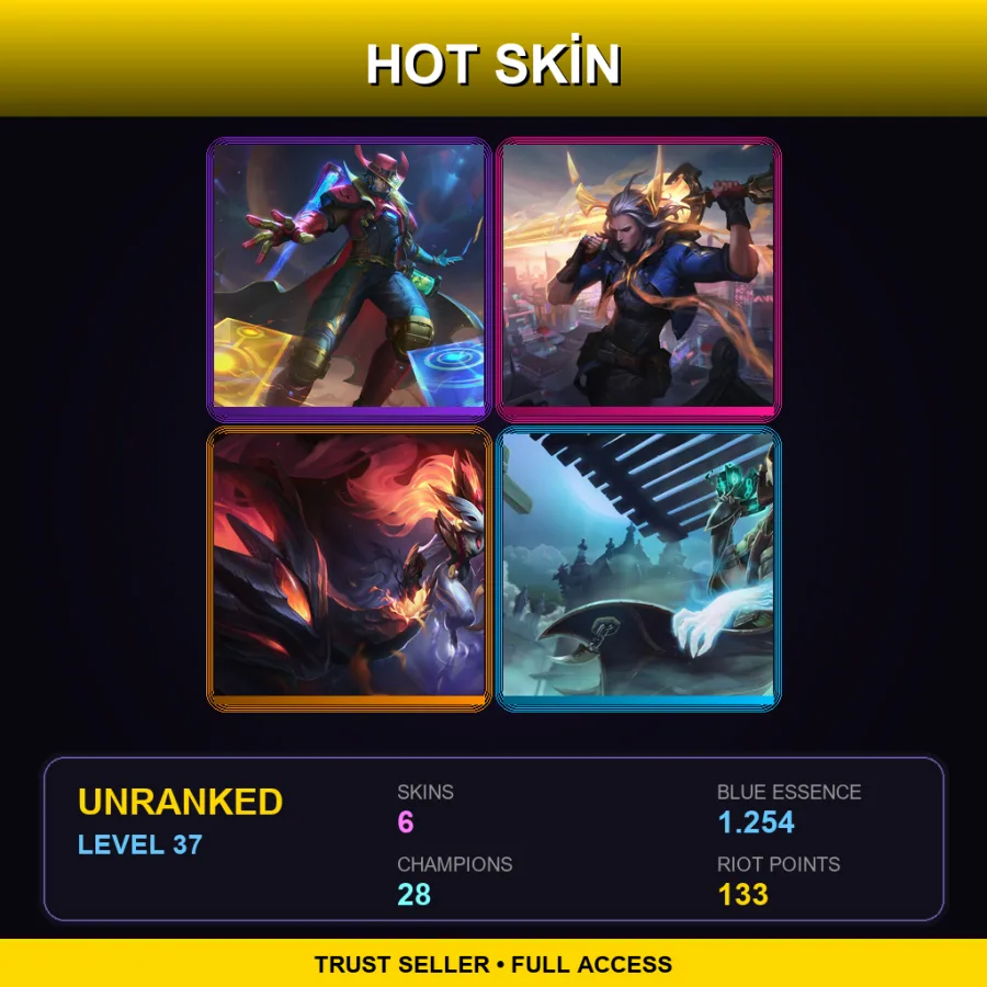EUNE | Lv37 | Unranked | 6 Skin | 28 Champ