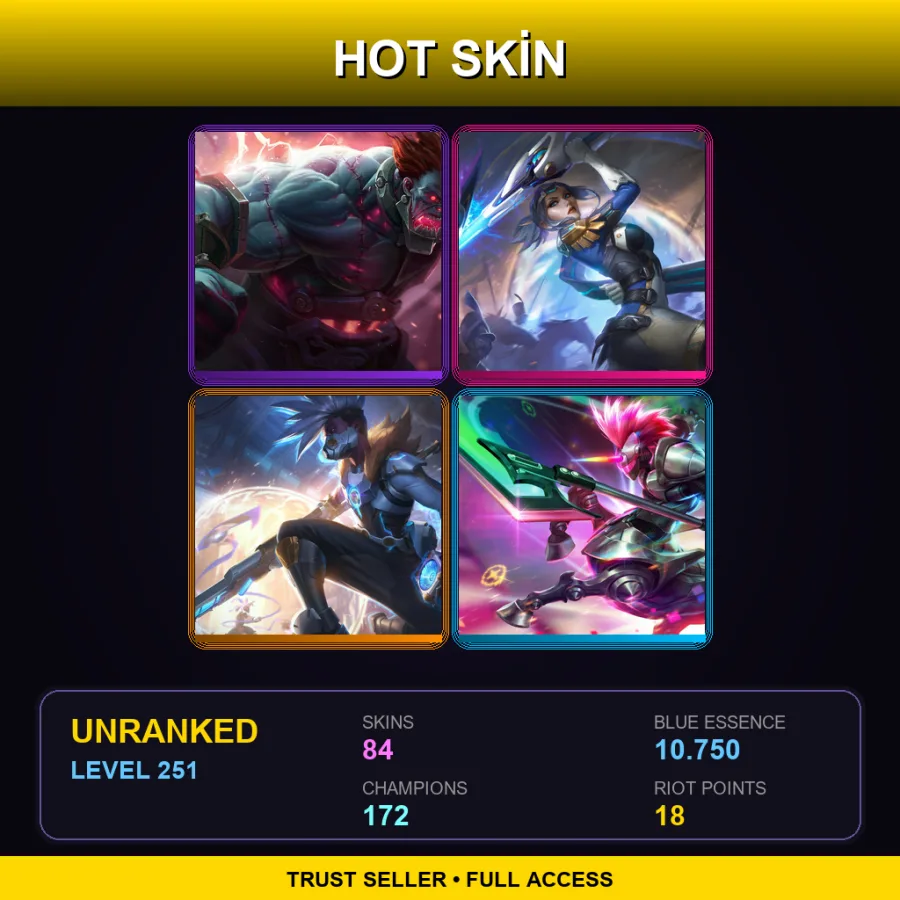 LAN | Lv251 | Unranked | 84 Skin | 172 Champ