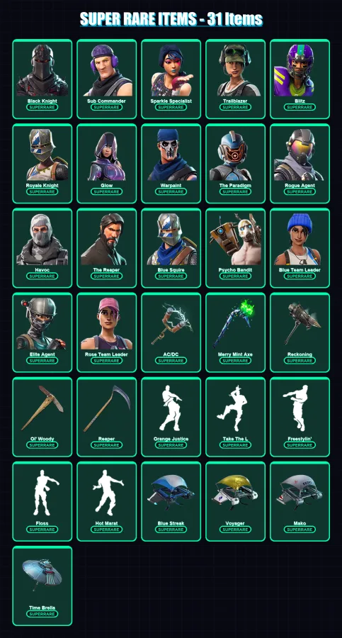 [PC/XBOX/PSN] | Renegade Raider (OG) | Black Knight | Sub Commander | 222 skin | Lv1400