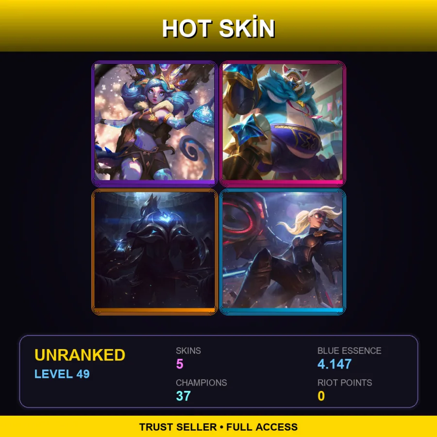 EUNE | Lv49 | Unranked | 5 Skin | 37 Champ