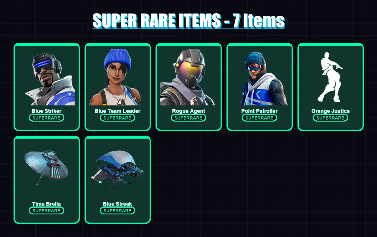 [PS4/PS5/XBOX/PC] | Blue Striker | Blue Team Leader | Rogue Agent | Point Patroller | Carbide | 15 skin | 15 pickaxe | 26 emote | 21 glider | Lv382 — Fortnite account