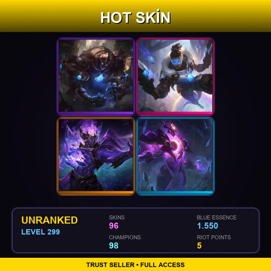 EUW | Lv299 | Unranked | 96 Skin | 98 Champ — Beemo