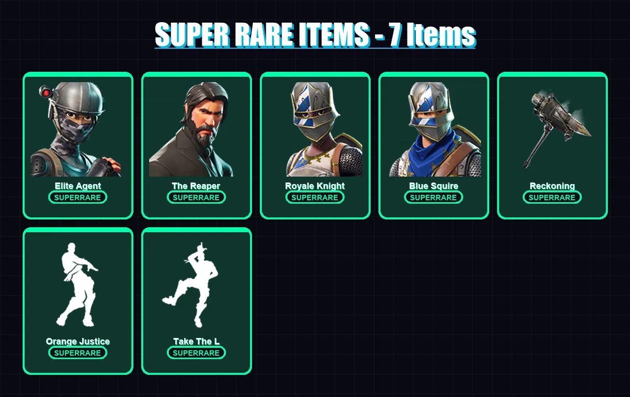 [PC/XBOX/PSN] | Elite Agent | The Reaper | Royale Knight | Blue Squire | Dark Voyager | 32 skin | 39 pickaxe | 46 emote | 40 glider | Lv685