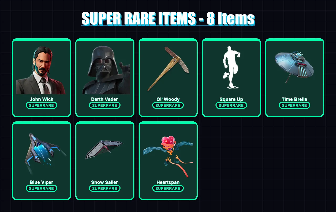 [PC] | John Wick | Darth Vader | Raz | The Foundation | All Might | 128 skin | 125 pickaxe | 109 emote | 124 glider | Lv1599