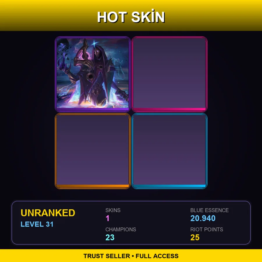 EUNE | Lv31 | Unranked | 1 Skin | 23 Champ — Dark Cosmic Jhin