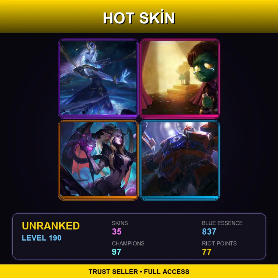 LAN | Lv190 | Unranked | 35 Skin | 97 Champ