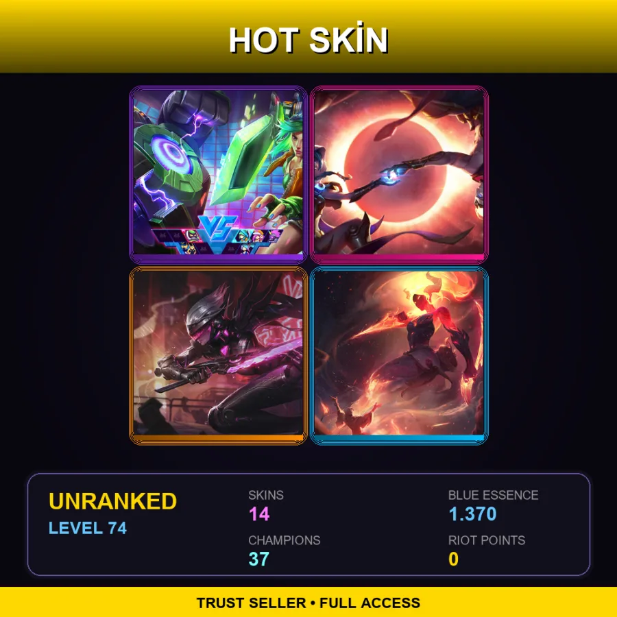 LAS | Lv74 | Unranked | 14 Skin | 37 Champ — Arcade Riven