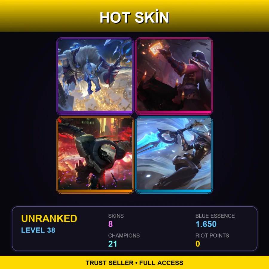 TR | Lv38 | Unranked | 8 Skin | 21 Champ