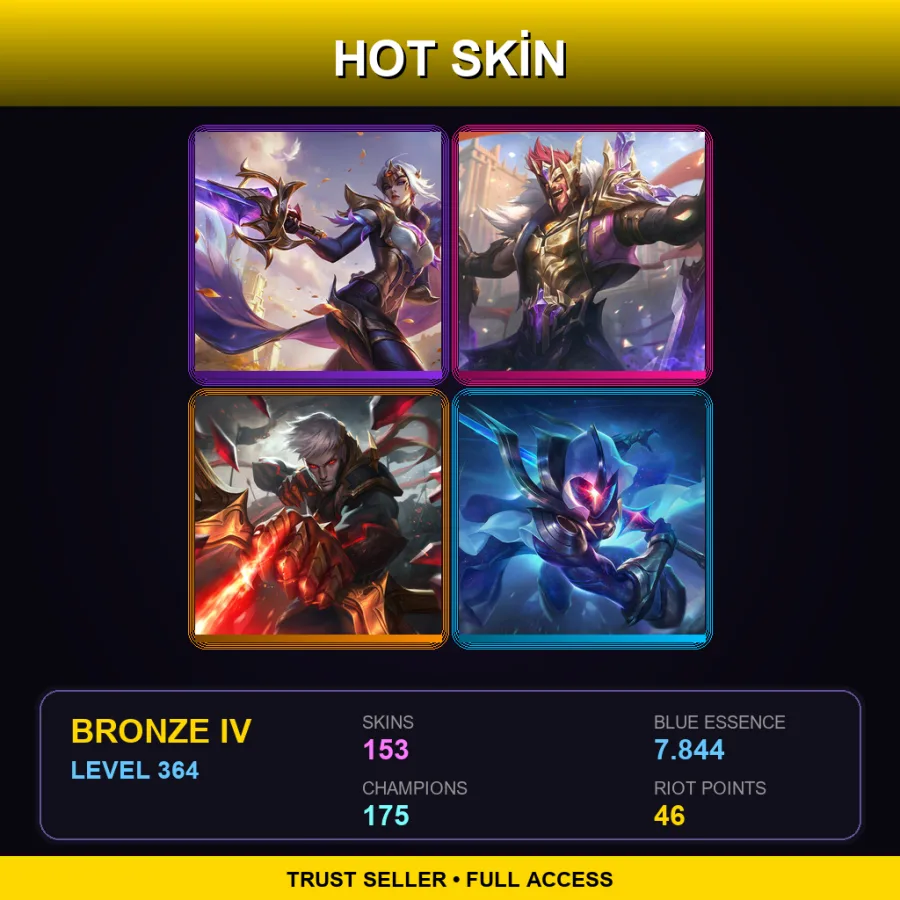 BR | Lv364 | Bronze IV | 153 Skin | 175 Champ