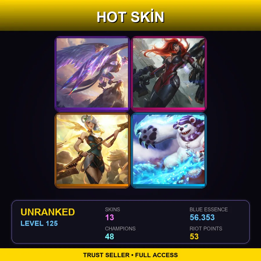 TR | Victorious Anivia | Gun Goddess Miss Fortune | Lunar Empress Lux | Frostfire Annie | 13 Skin | 48 Champ | Lv125 — LoL account