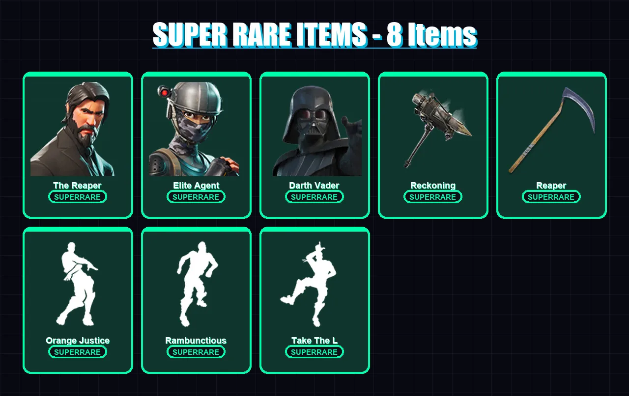 [PC/XBOX/PSN] | The Reaper | Elite Agent | Darth Vader | The Visitor | Drift | 36 skin | 32 pickaxe | 53 emote | 34 glider | Lv540