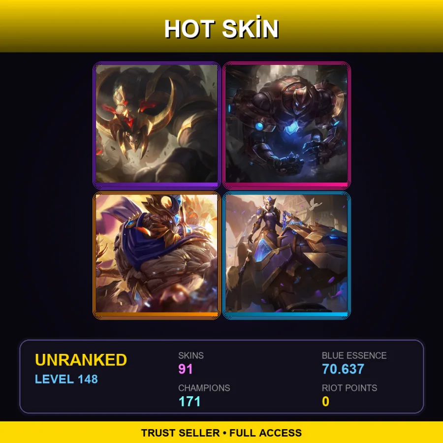 SG | Lv148 | Unranked | 91 Skin | 171 Champ