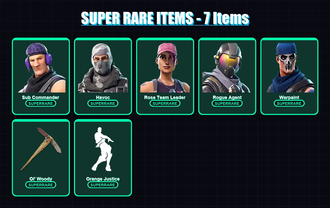 [PC/XBOX/PSN] | Sub Commander | Havoc | Rose Team Leader | Rogue Agent | Warpaint | 40 skin | 75 pickaxe | 58 emote | 80 glider | Lv1024 — Fortnite account