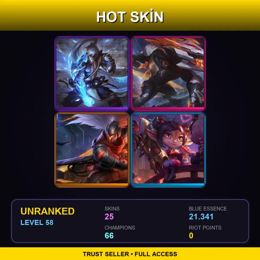 LAN | Lv58 | Unranked | 25 Skin | 66 Champ — Psyops Sona