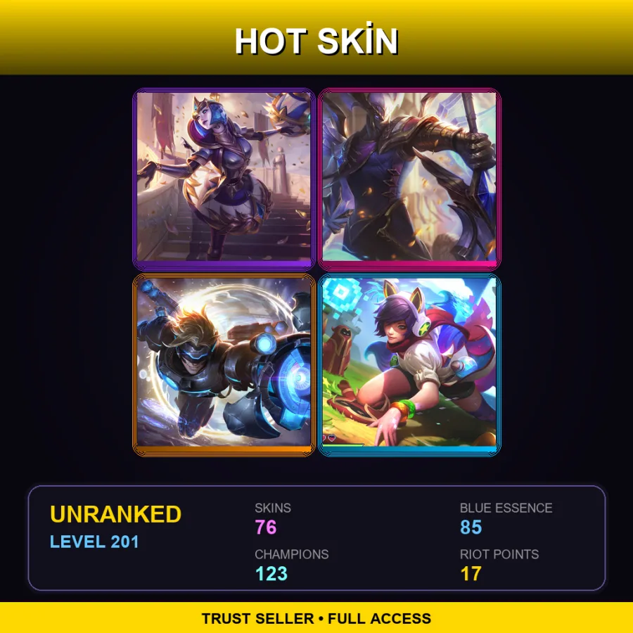 SG | Lv201 | Unranked | 76 Skin | 123 Champ — LoL account