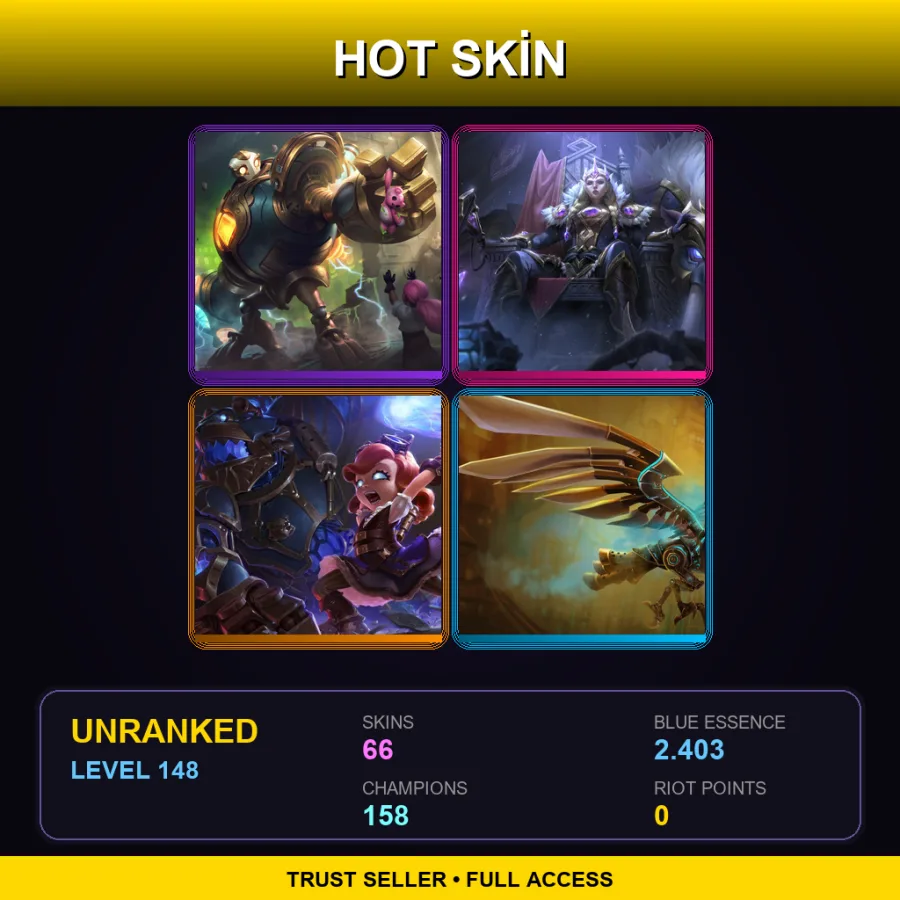 SG | Lv148 | Unranked | 66 Skin | 158 Champ — Firecracker Vayne