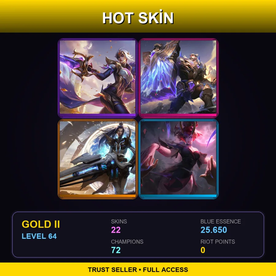 BR | Lv64 | Gold II | 22 Skin | 72 Champ