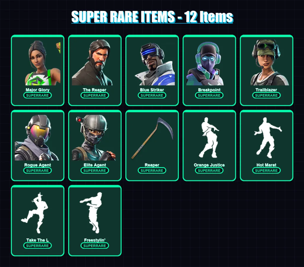 [PC/XBOX] | Major Glory | The Reaper | Blue Striker | Breakpoint | Trailblazer | 109 skin | 116 pickaxe | 102 emote | 102 glider | Lv1842