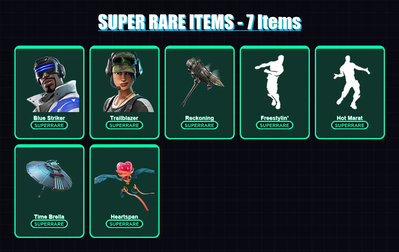 [PC/XBOX] | Blue Striker | Trailblazer | Ruin | Enforcer | Blackheart | 94 skin | 147 pickaxe | 127 emote | 137 glider | Lv2122